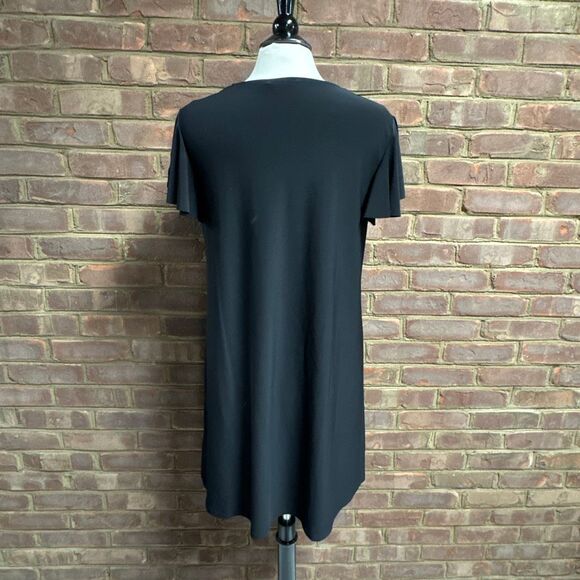 Annalee + Hope Womens Black Flutter Sleeve A Line Dress Size  Large - Picture 4 of 6